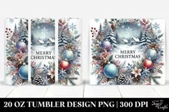 Christmas Scene with Large Text 20 Oz Tumbler Product Image 1