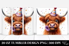 Highland Cow Party Hat | 20 Oz Tumbler Product Image 1