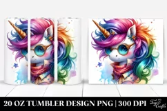 Vibrant Cute Unicorn 20 oz Tumbler Product Image 1