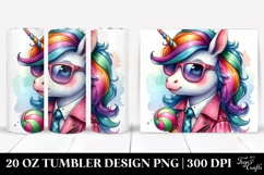 Vibrant Cute Unicorn 20 oz Tumbler Product Image 1