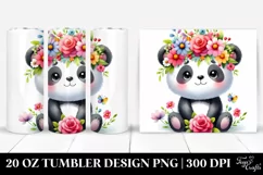Cute Panda Flower Crown | 20 oz Tumbler Product Image 1