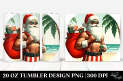 Retro Santa in Beachwear PNG Product Image 1