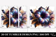 Glossy Petunia with Watercolor Splash | 20 Oz Tumbler Product Image 1