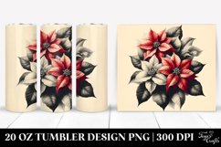 Retro Poinsettia Flower Clipart, 20 Oz Tumbler Product Image 1