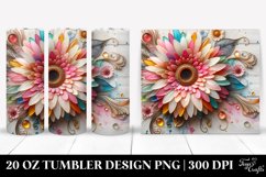 20 Oz Tumbler Sublimation | Wooden -like Gerbera | 20 Oz Product Image 1
