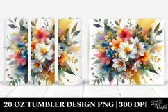 Colorful Abstract Bouquet with Gold Foil | 20 oz Tumbler Product Image 1