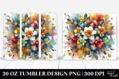 Colorful Abstract Bouquet with Gold Foil | 20 oz Tumbler Product Image 1