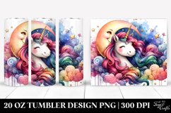 Colorful Baby Unicorn with Smiling Moon. 20 oz Tumbler Product Image 1