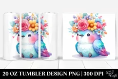 Whimsical Flower Hummingbird Tumbler Product Image 1