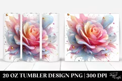 Golden Rose Transparent Tumbler Product Image 1