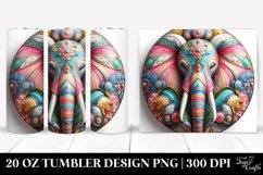 Colorful Pastel Elephant Ornament Clipart, 20 Oz Tumbler Product Image 1