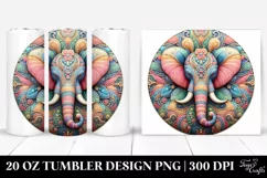 Colorful Elephant Ornament 20 Oz Tumbler Product Image 1