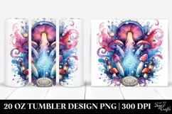 Vibrant Magical Celestial Mushroom 20 Oz Tumbler Product Image 1