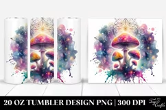 Vibrant Magical Celestial Mushroom 20 Oz Tumbler Product Image 1