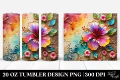 Hibiscus on Wooden Background | 20 oz Tumbler Product Image 1