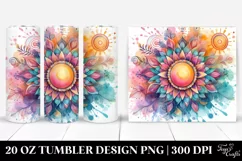 Colorful Watercolor Abstract Pastel Sun | 20 oz Tumbler Product Image 1