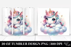 Pastel Baby Unicorn from Cloud | 10 Oz Tumbler Product Image 1
