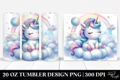 Pastel Baby Unicorn from Cloud | 10 Oz Tumbler Product Image 1
