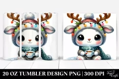 Winter Rabbit with Reindeer Horns, High-Res PNG Product Image 1