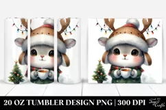 Winter Rabbit with Reindeer Horns, High-Res PNG Product Image 1