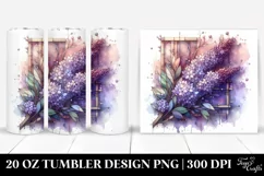 Abstract Wooden Lilac Art, Transparent 20 Oz Tumbler Product Image 1