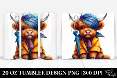 Highland Cow Raincoat Tumbler Product Image 1