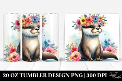 Adorable Otter Flower Crown Tumbler Product Image 1