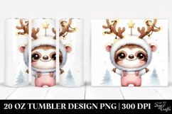 Winter Sloth with Reindeer Horns, High-Res PNG Product Image 1