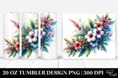 Hawaiian Flowers Watercolor Tumbler Product Image 1