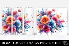 Colorful Gerbera Watercolor Tumbler Product Image 1