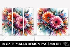 Vibrant Abstract Gerbera Tumbler Design | 20 oz Tumbler Product Image 1