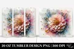 Zinnia with Golden Insertions, Watercolor Splash|20 oz Product Image 1