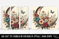 Whimsical Flowers, Half Moon | 20 oz Tumbler Product Image 1