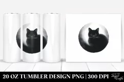Simple Black Cat Clipart 20 Oz Tumbler Product Image 1
