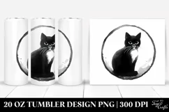 Simple Black Cat Clipart 20 Oz Tumbler Product Image 1