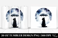 Simple Black Cat Clipart, High-Res 20 Oz Tumbler Product Image 1