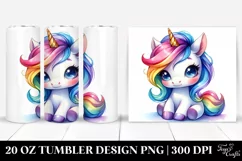 Cute Baby Unicorn Drawing Tumbler Product Image 1