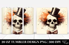 Simplistic Retro Halloween Skull Tumbler | 20 oz Tumbler Product Image 1