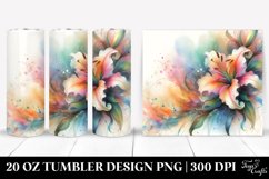 Colorful Lily Abstract Tumbler Design | 20 oz Tumbler Product Image 1