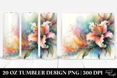 Colorful Lily Abstract Tumbler Design | 20 oz Tumbler Product Image 1