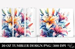Colorful Lily Abstract Tumbler Design | 20 oz Tumbler Product Image 1