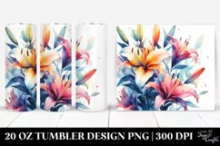 Colorful Lily Abstract Tumbler Design | 20 oz Tumbler Product Image 1