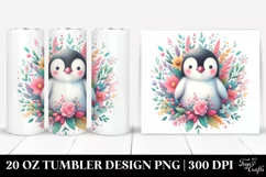 Colorful Pastel Penguin 20 Oz Tumbler Product Image 1