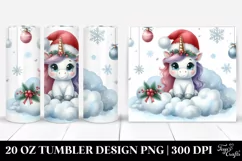 Cute Whimsical Unicorn Clipart, Transparent 20 Oz Tumbler Product Image 1