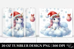 Cute Whimsical Unicorn Clipart, Transparent 20 Oz Tumbler Product Image 1