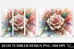Abstract Wooden Stained Rose, High-Res 20 Oz Tumbler Product Image 1