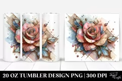 Abstract Wooden Stained Rose, High-Res 20 Oz Tumbler Product Image 1