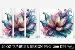 Glossy Magnolia with Watercolor Splash | 20 oz Tumbler Product Image 1