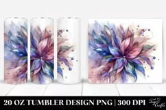 Glossy Stained Violet, Watercolor Splash|20 oz Tumbler Product Image 1