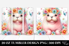 Pastel Walrus Flower Crown | 20 oz Tumbler Product Image 1